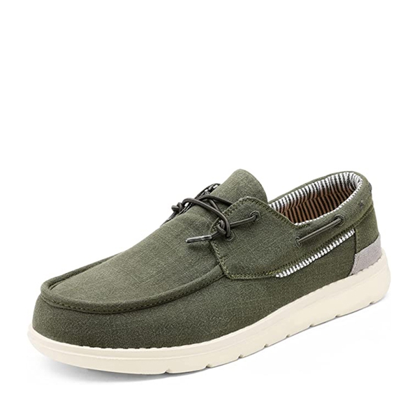 Men's Casual Slip-On Canvas Loafers - OLIVE GREEN -  0